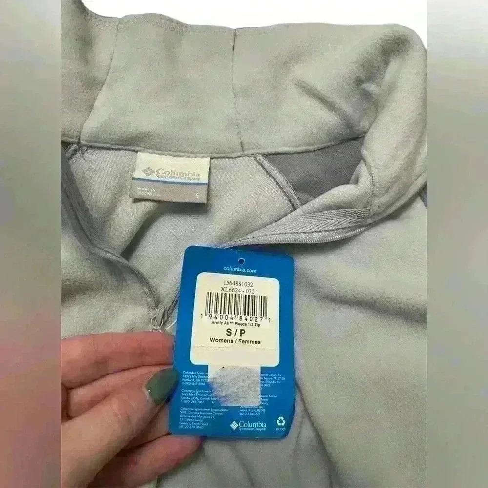 Columbia Arctic Air Fleece Pullover Sweatshirt Women’s Size S Blue Zip - Picture 3 of 4